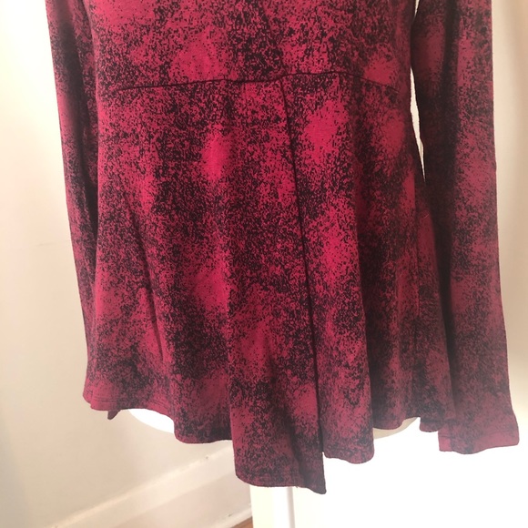 Cut Loose red top high waisted peplum cozy knit - Picture 9 of 10